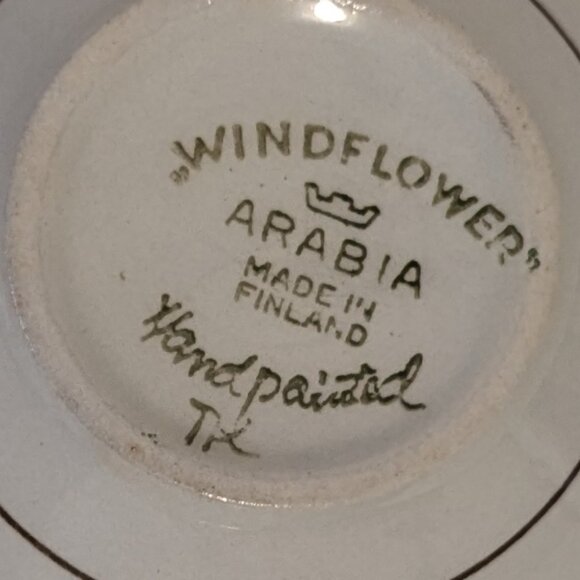 Vintage Handpainted Arabia Finland Windflower Teacup and Saucer - Picture 7 of 11